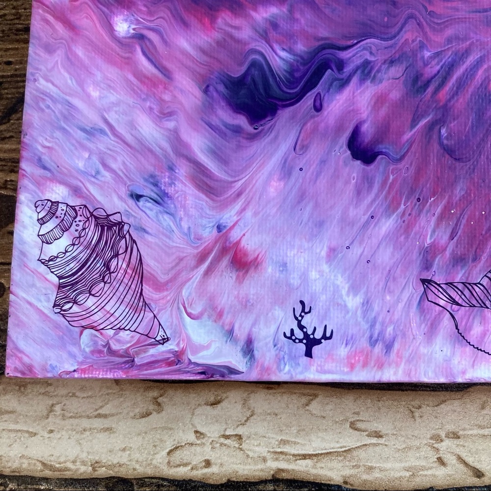 Original 8 x 10 acrylic paint pour